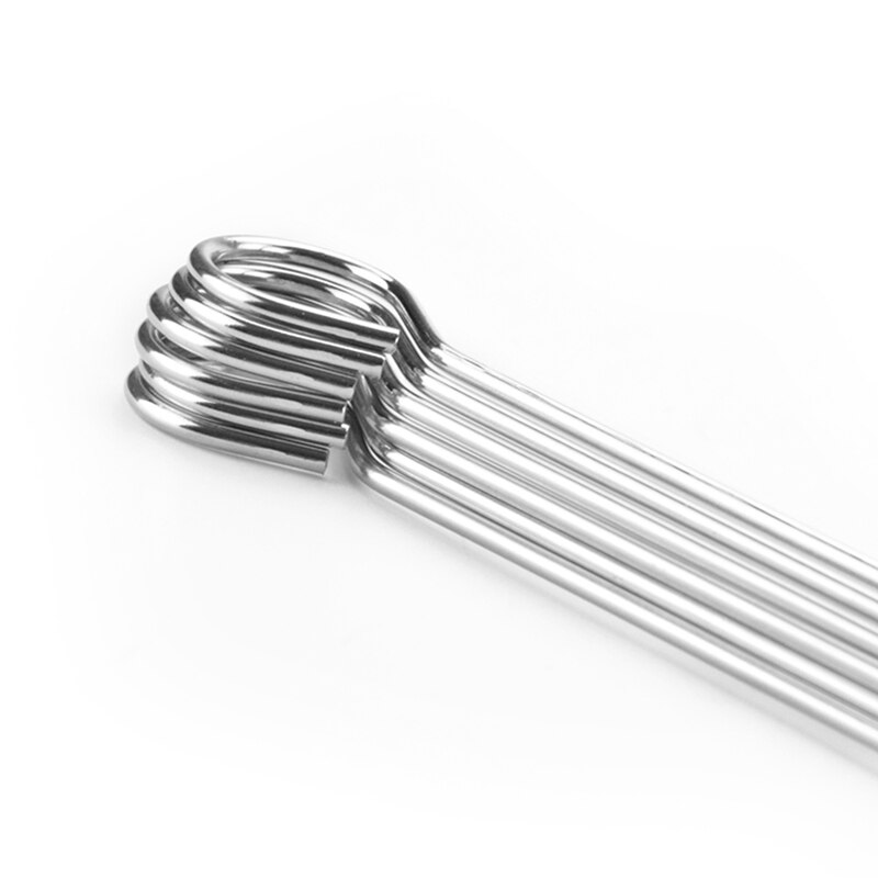 6 sztuk 15.7 ''40 cm szaszłyki grillowe Kabob igły metalowe grill kije grill pieczeń igły metalowe żelazne patyczki robić szaszłyków