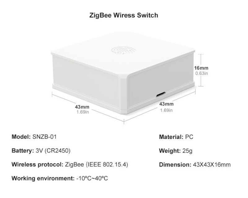 Sonoff SNZB-01 Zigbee Draadloze Switch/Zbmini Zigbee Smart Switch E-Welink App Werkt Met Sonoff Zigbee Brug Ifttt smart Home