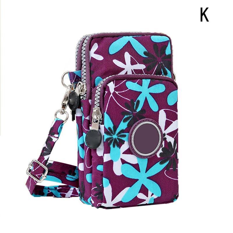 Women's Bag Korean Version of the Shoulder Bag Mobile Phone Bag Diagonal Across the Small Cloth Bag Sports Leisure Arm Bag: K