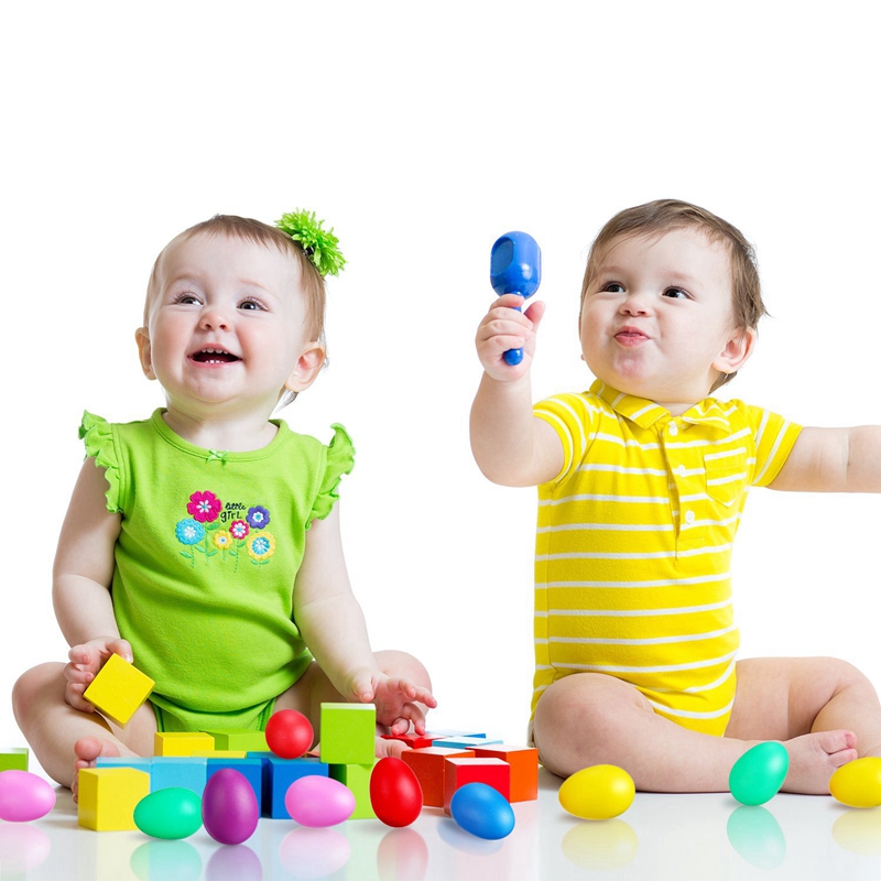 24 stuks Ei Shaker Set Pasen Eieren Maracas Eieren Muzikale Eieren Plastic Eieren Voor Pasen Party Gunsten Feestartikelen Muzikale om