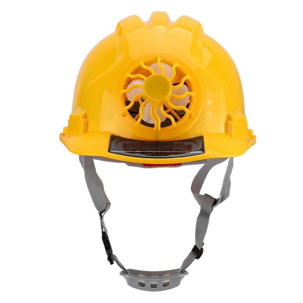 Outdoor Veiligheid Helm Met Zonne-energie Fan Werken Hoed Bouw Beschermende Cap Geel Abs Materiaal Beschermende Cap