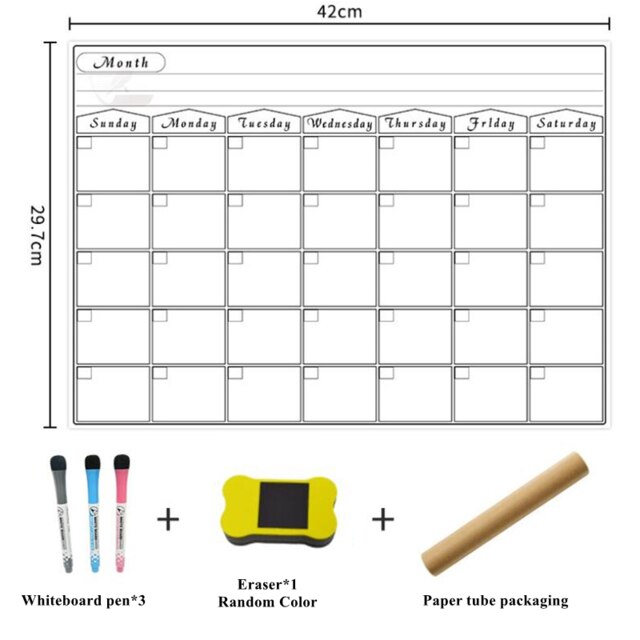 Magnetic Weekly & Monthly Planner Children's Summer Vacation Winter Daily Time Management Message Drawing Whiteboard: 1