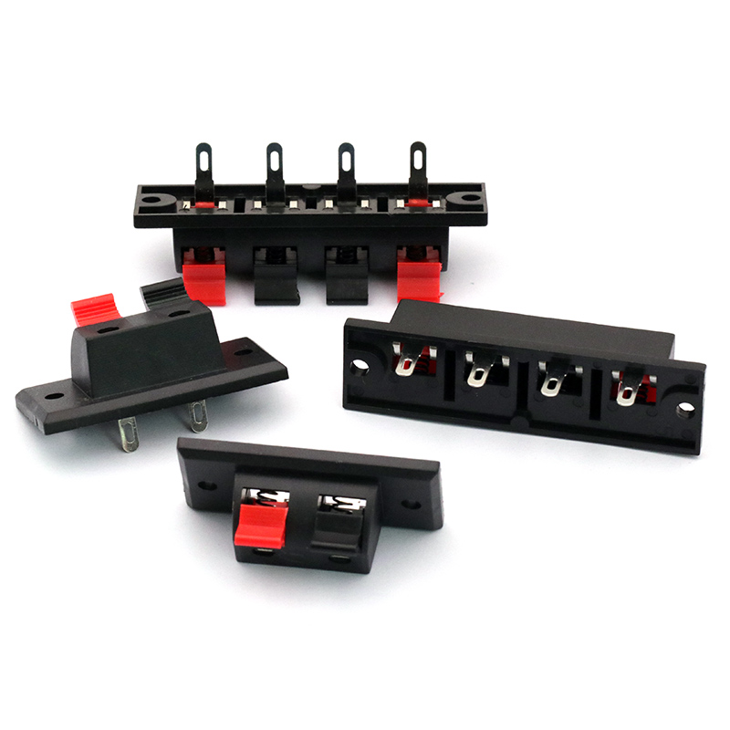 2Pcs 2 Posities 4 Polen Connector Terminal Push In Jack Lente Load Audio Speaker Terminal Breadboard Clip