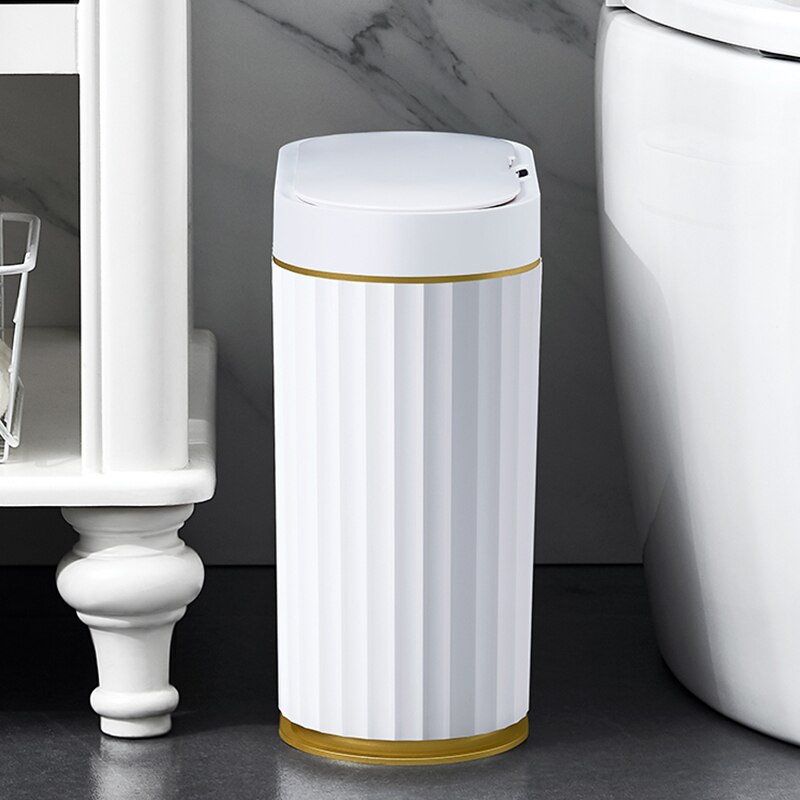 9L/12L/15L Kitchen Smart Trash Can Automatic Induction IPX5 Waterproof Electronic Bathroom Rubbish Bin Toilet Narrow Garbage Can