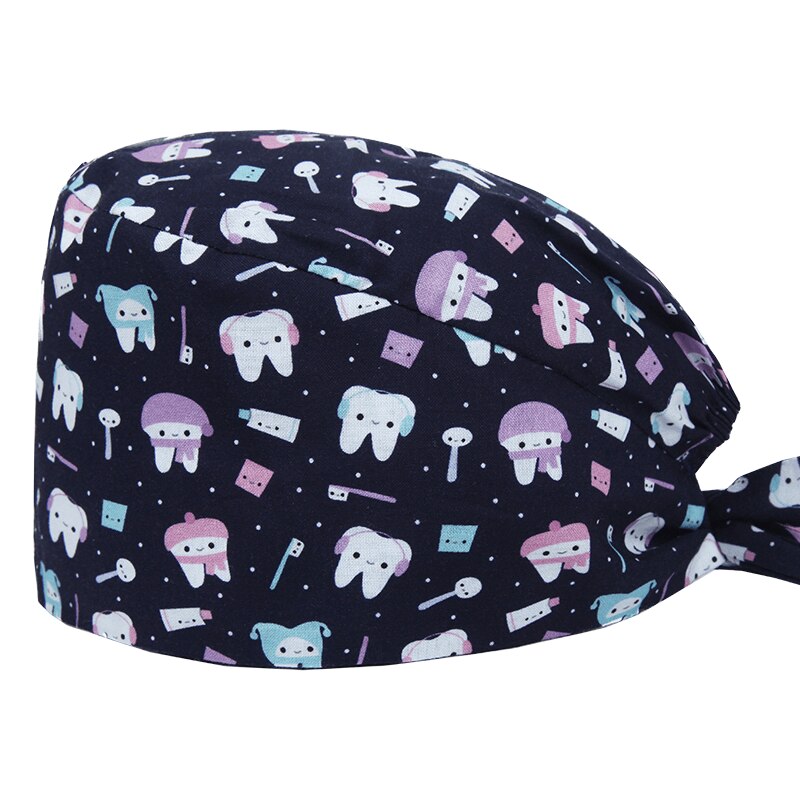 Unisex Surgicals Caps Tanden Print Cap Verstelbare Frosted Cap Laboratorium Pet Shop Frosted Caps Schoonheidssalon Care Winkel Caps