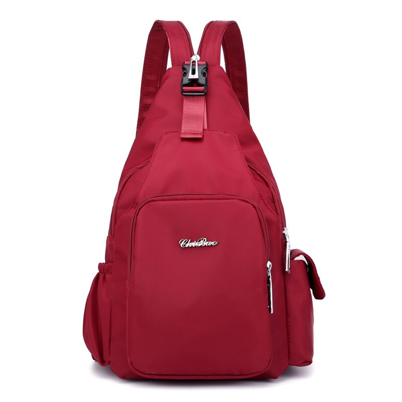 Mochila feminina moda multi-função impermeável náilon morrales para mujer portátil bolsa de bolso mochila feminina morral: Vermelho