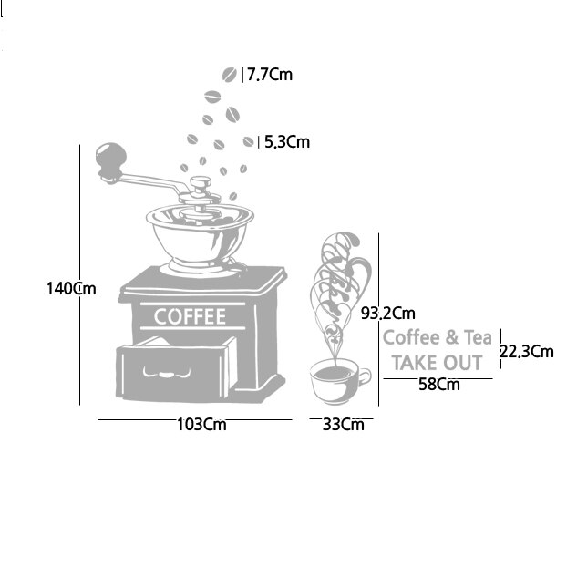 Coffee Shop Sticker Glass Decal Cafe Poster Vinyl Art Wall Decor Mural Break Milk Tea 1001: D