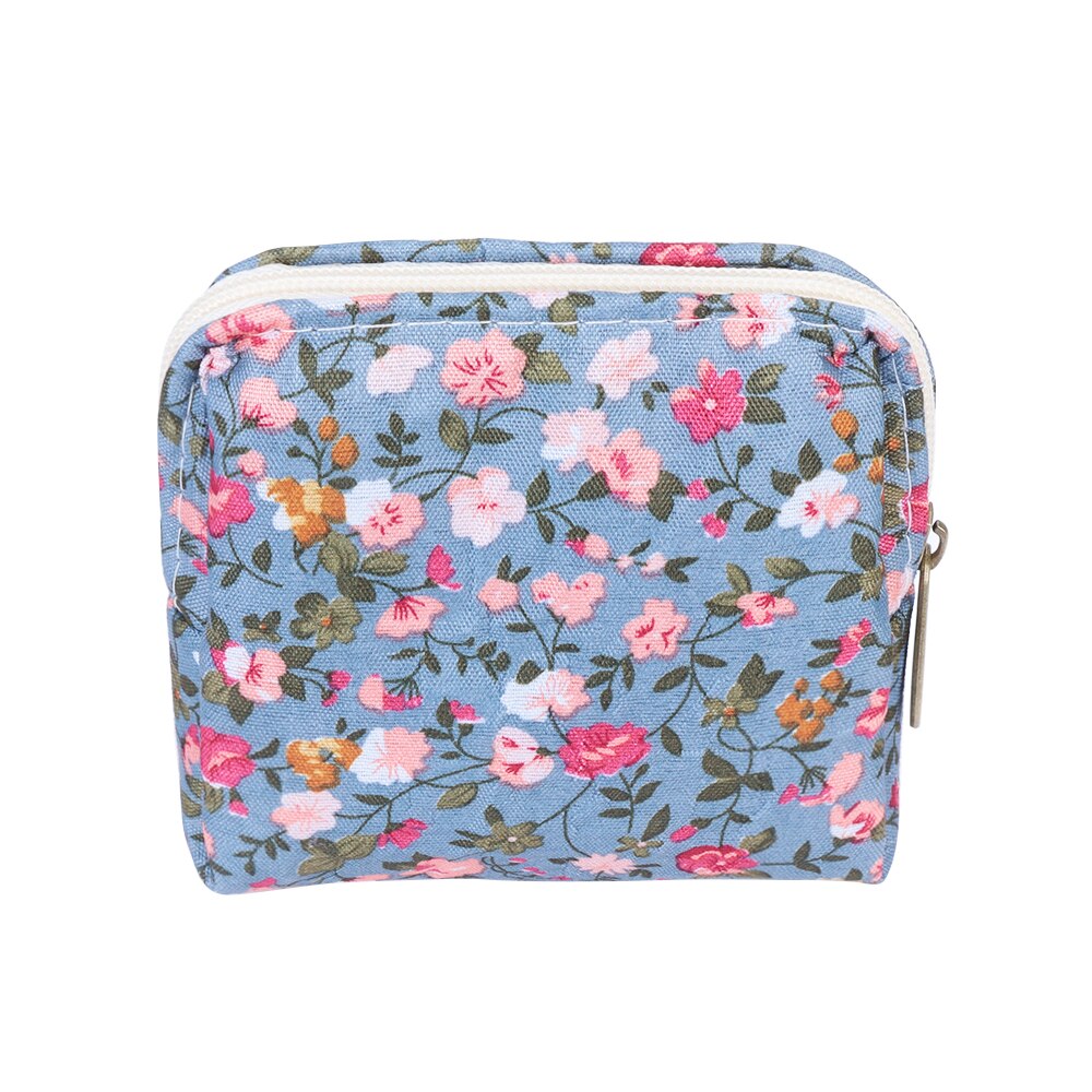 1 pc Neue Nette Mädchen Geldbörse Blume Druck Kleine Brieftasche Tasche Headset Linie Beutel Kreditkarte Halfter Frauen Lippenstift tasche