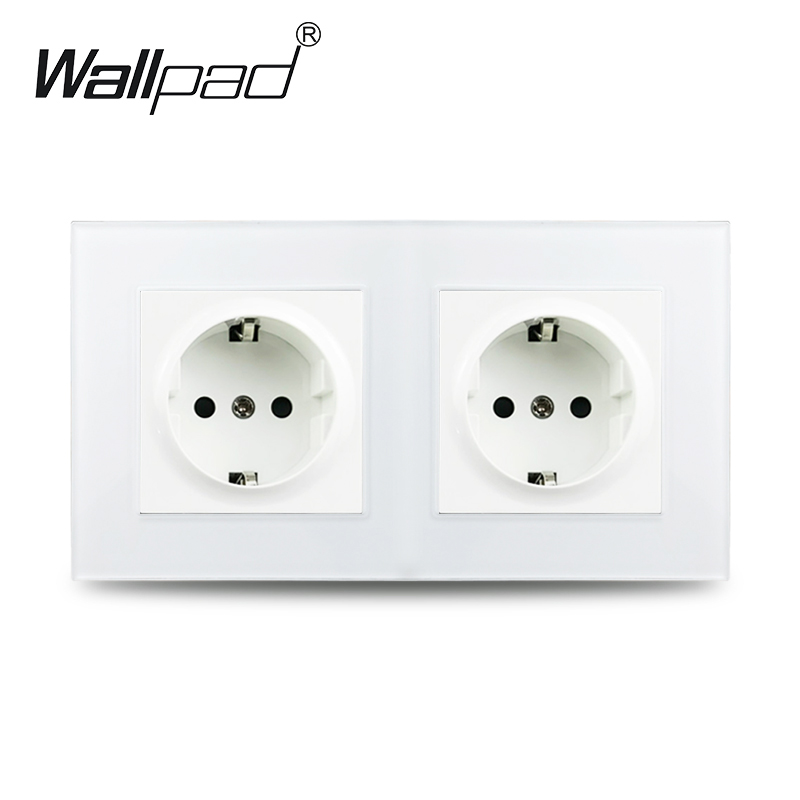 Wallpad EU Standard Single Power Socket Touch Switch Usb Wall Sockets Double Triple Wall Quadruple Glass Sockets: ROYAL BLUE