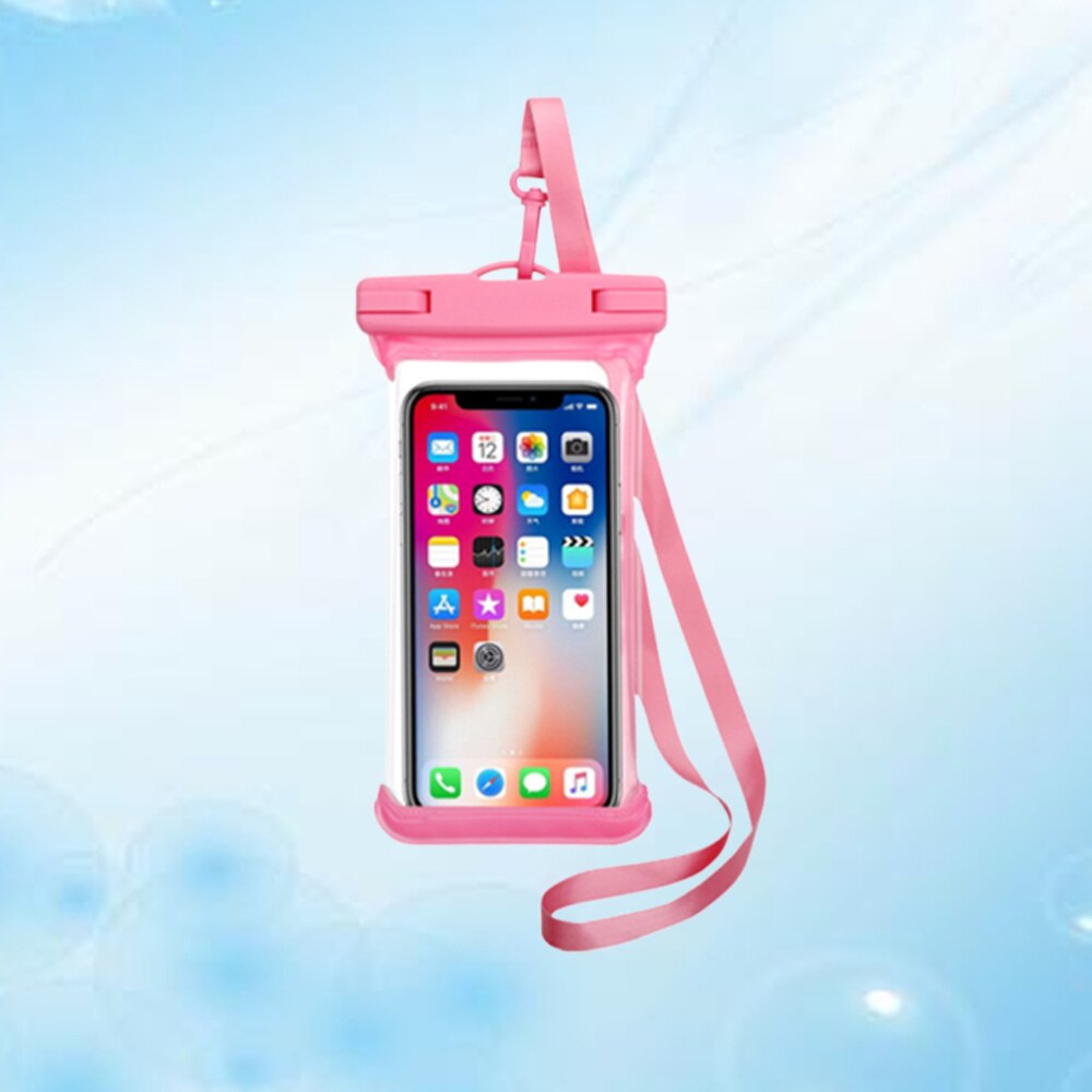 PVC Transparent Waterproof Mobile Phone Bag Universal Phone Floating Bag Pouch Outdoor Water Sports Phone Case (Black)