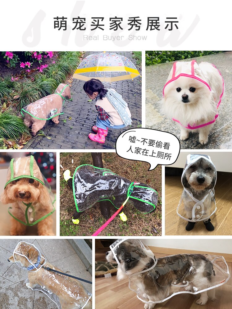 Waterproof Jacket Dog Raincoat Umbrella Small Teddy Bear Coat Dog Poncho Accessories Clothes Rain Dla Psa Pet Products XX60DR