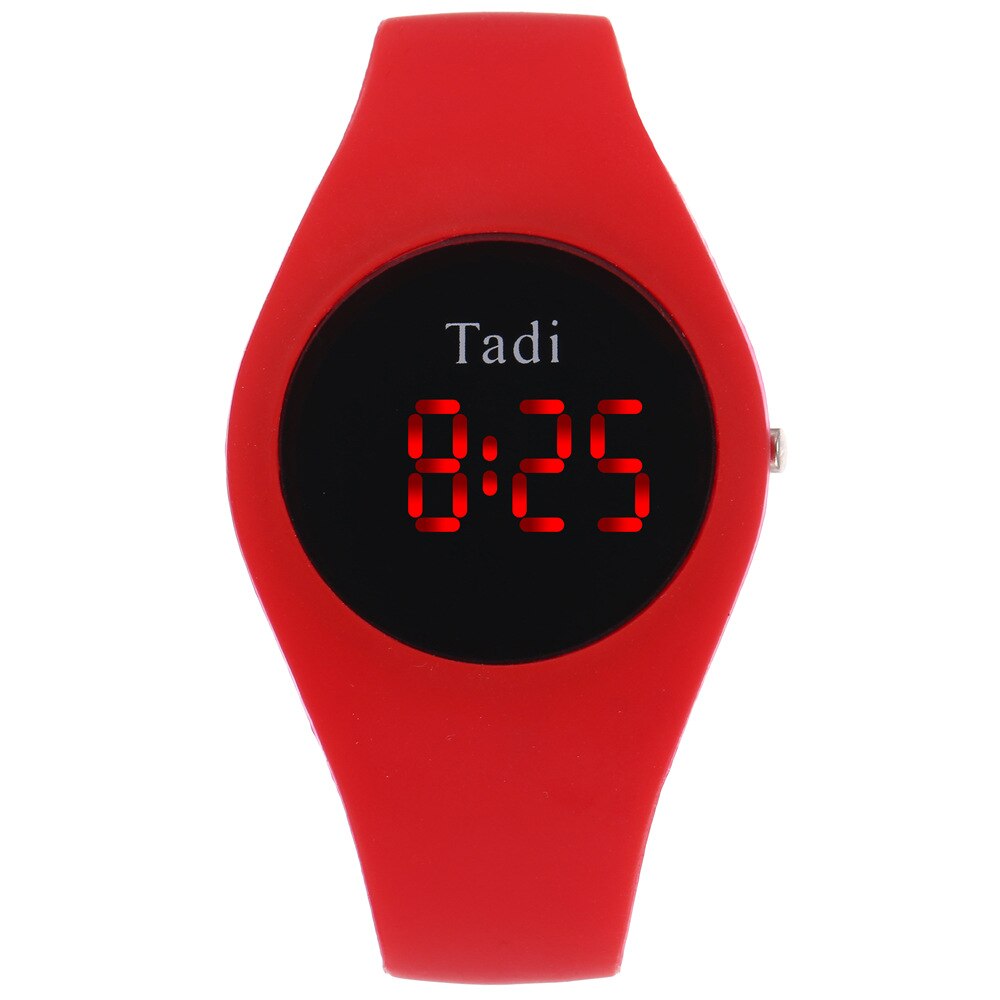 Vrouwen Mode Digitale Vrouwen Elektronische Horloge Plastic Luie Studenten Eenvoudige Horloge Vrouwen: Red