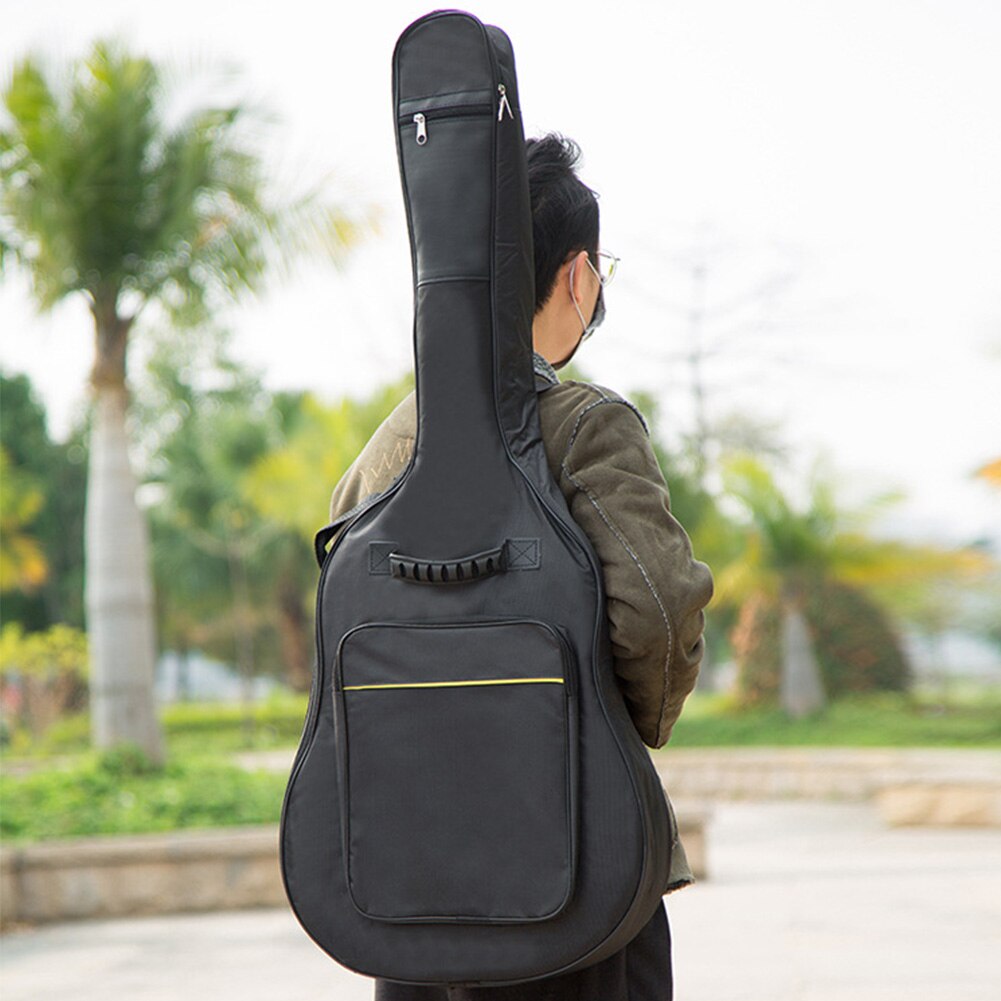 Guitar Bag Soft Interior Zipper Oxford Cloth Case Cover Travel Carry Full Size Padded Protective Reinforced Waterproof Pockets