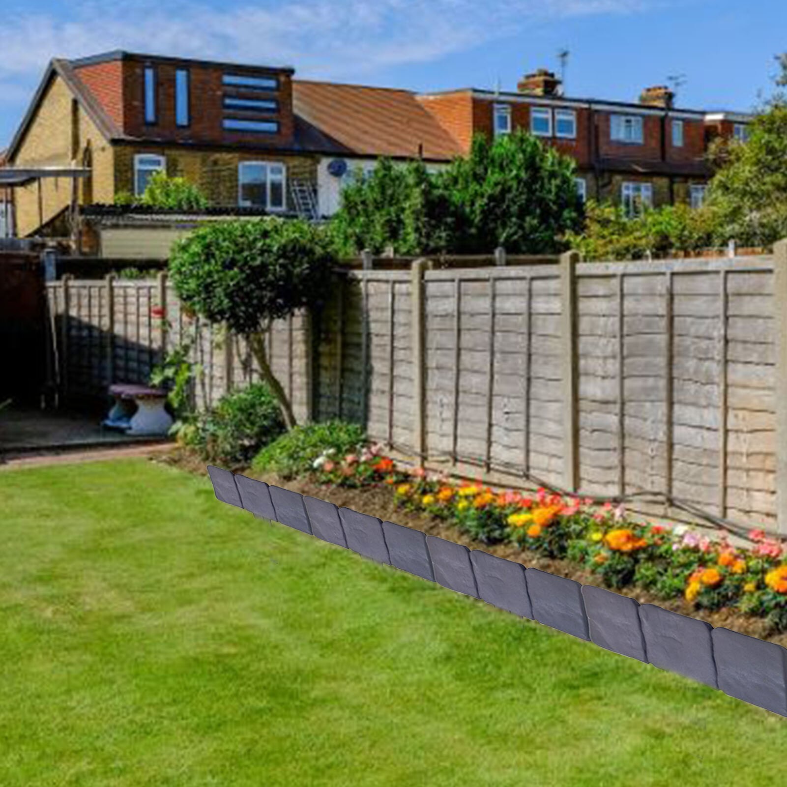 1pc Edgings Garden Lawn Picket Fence Grass Flowerbeds Plant Border Garden Border Edging Plastic Fence