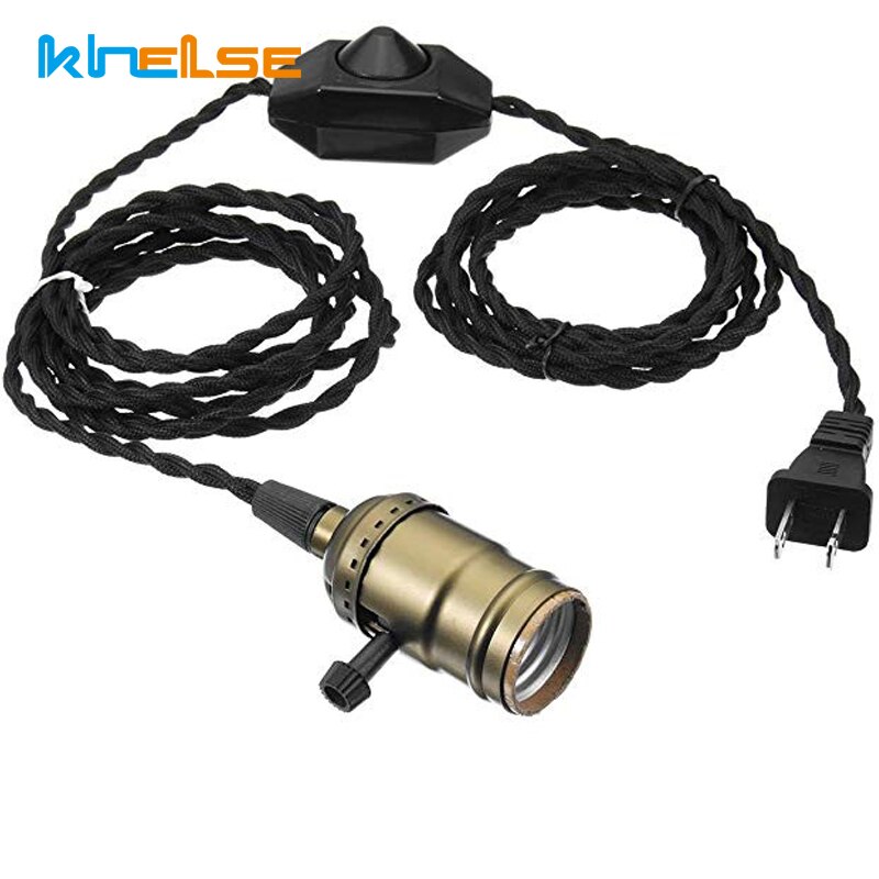Vintage 3 Heads LED Lamp Base E27 Bulb 110V/220V Pendant Light With Dimmer Switch EU US Plug Socket Holder Hanging Light Fixture