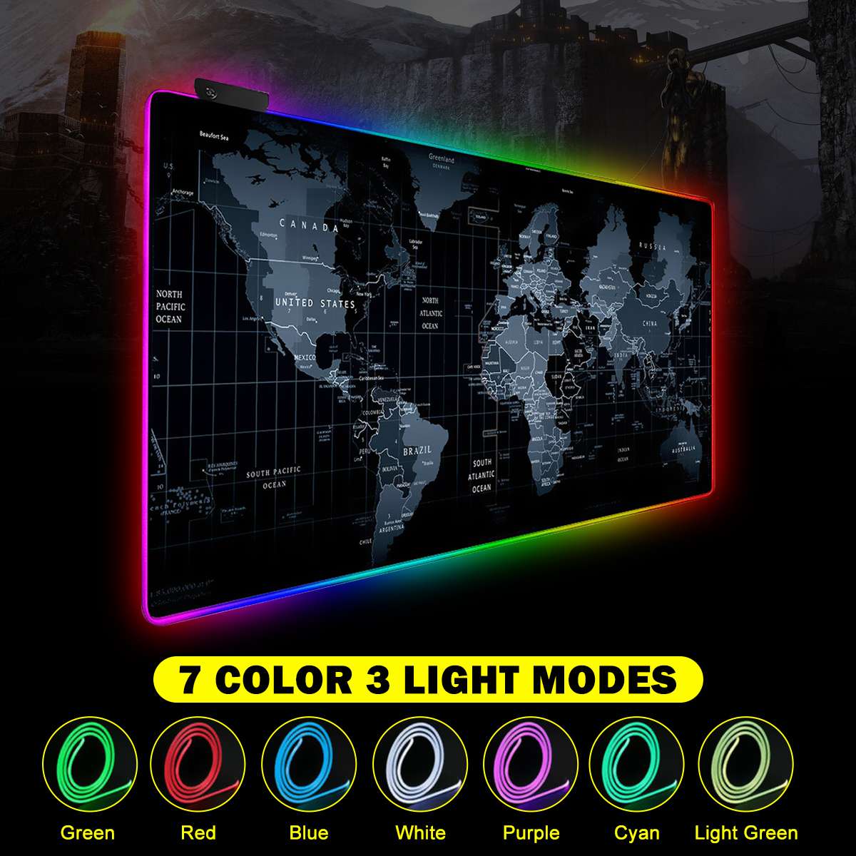 LED Gaming Mouse Pad RGB Gamer Large Mousepad LED Lighting USB Keyboard Colorful Desk Pad Mice Mat For PC Laptop Desktop