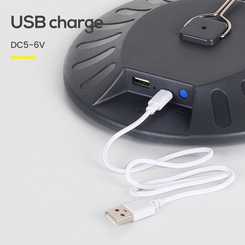 USB Rechargeable UFO High Bay Fixture LED Emergency Light Industrial Lighting Camping Night Market Lamp Indoor/Outdoor Powerbank
