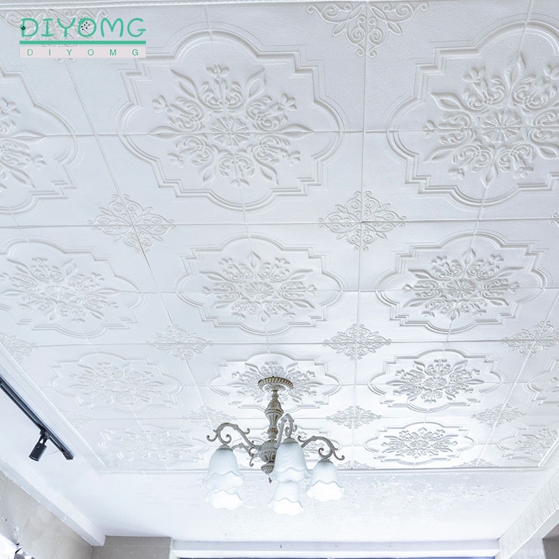 Roof Ceiling Wallpaper 3D PVC Self-adhesive Wall Sticker Waterproof Wallpaper for Living Room Bedroom Decor Sticker Contact Pape