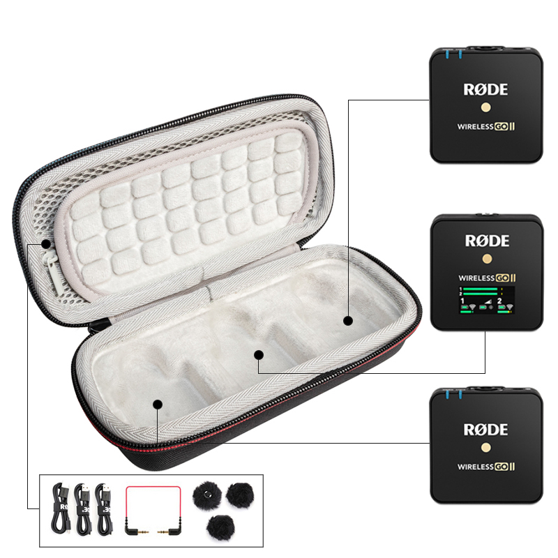Draagbare Harde Eva Reizen Schokbestendig Beschermende Organisator Storage Case Cover Voor Rode Draadloze Gaan Ii/Go 2 Draadloze Microfoon