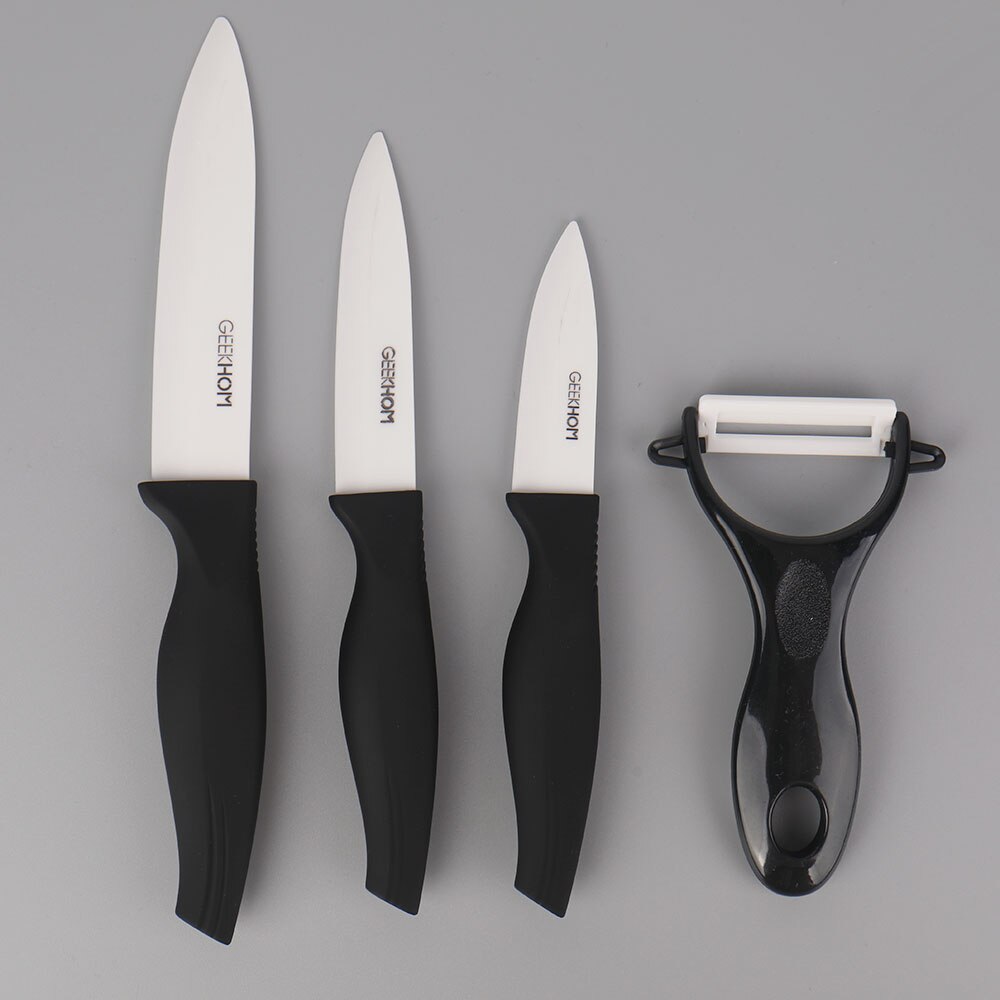 Kitchen Ceramic Knife Set 3 4 5 6 Inch Chef Kitchen Knives Cleaver Bread Utility Paring Slicing Cooking Knife Set: White