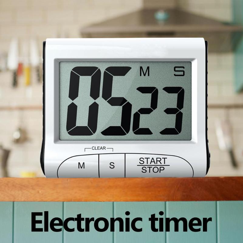 Digitale Scherm Kookwekker Groot Display Digitale Timer Vierkante Koken Tellen Countdown Wekker Slaap Stopwatch Klok