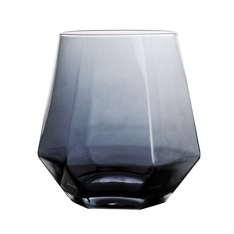 Copas De vino De japonesas De colores geométricos, vasos creativos De Cristal con borde dorado, vasos De vidrio Juic Wisky, vasos De Cristal De Lujo: Smoky gray
