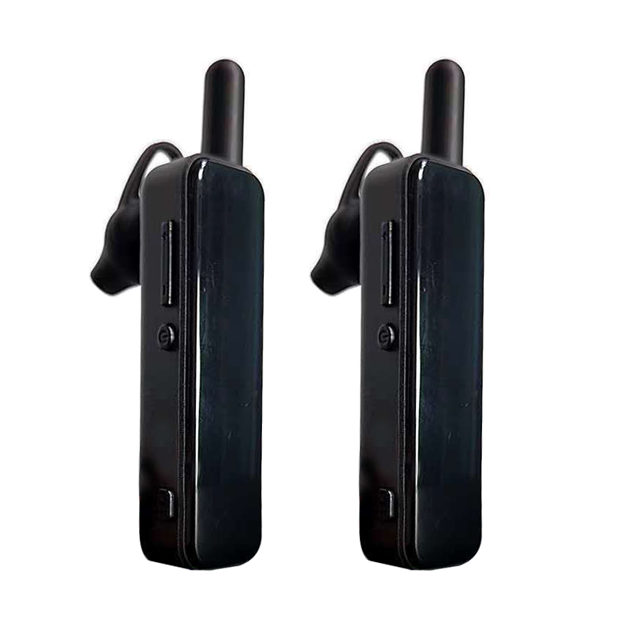 Auricolare bluetooth senza fili walkies-talkies piccole radio appeso tipo di orecchio ristorante parrucchiere salone di bellezza negozio mini walkie talkie: 2pcs black