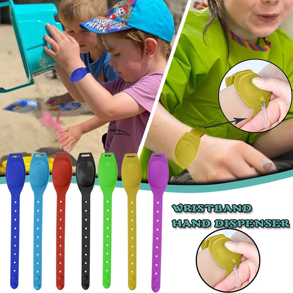 7PC Outdoor Adult Kid Wristband Liquid Wristband Hand Dispenser Handwash Gel This Wearable Wrist Wrap Dispenser Bracelet: 7pcs