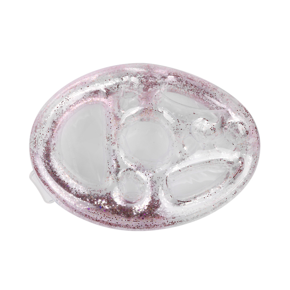 Uppblåsbar vattenisbar i pvc - självbetjäningsbricka för is, flytande dryckeshållare för fest, med flerhåls muggunderlägg: Vit