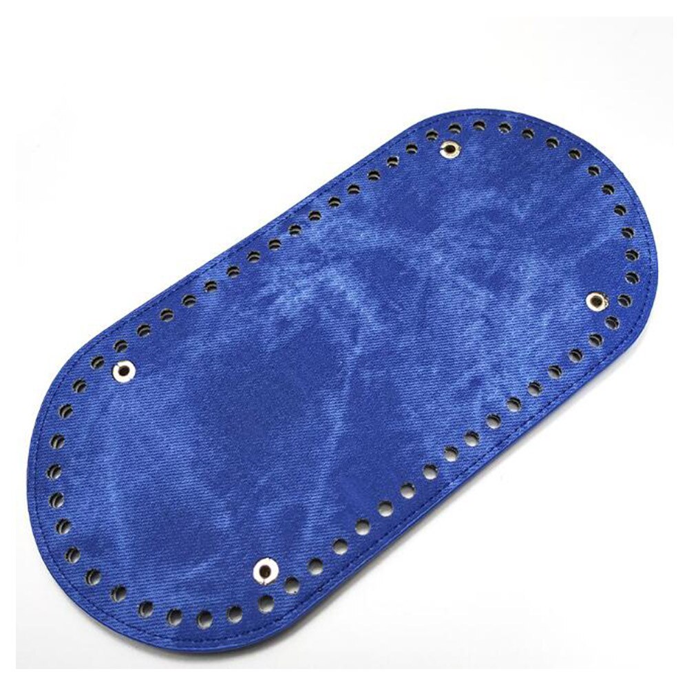 Parte inferior larga Ovalada para bolso tejido, bolsa de piel sintética, accesorios, parte inferior hecha a mano con 60 agujeros, bolsa de ganchillo DIY, parte inferior 1 unidad: Azul cielo