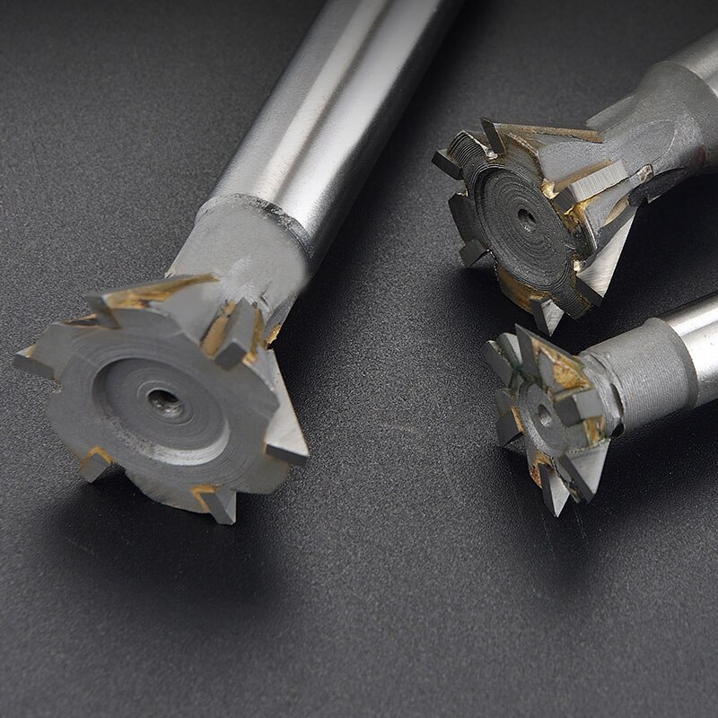 1PC 45/60 Degrees YG8 Dovetail Groove Milling Hard Alloy Milling Cutter Processing Copper Aluminum Cast Iron Diameter 16-60mm