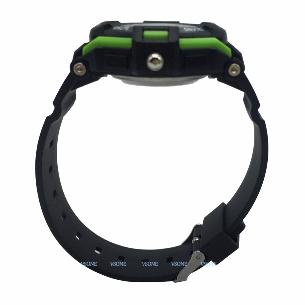 Spansk analog-digital dual display talende armbåndsur m/alarm til blinde og svagsynede, med sort ruber rem 861 zts-grn