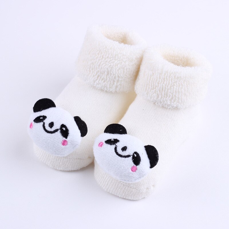 Adorável meias de bebê recém-nascido meias infantil inverno dos desenhos animados animal do bebê menino menina meias infantil da criança anti-deslizamento algodão meia: white panda