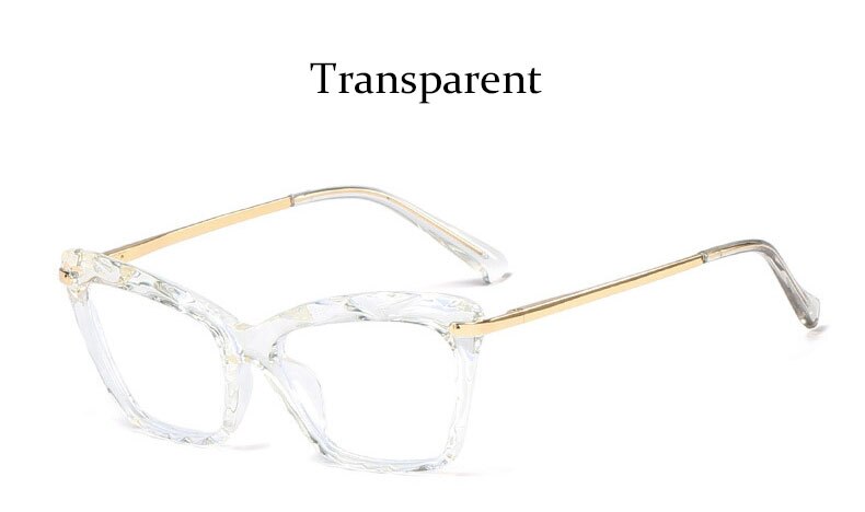 Montura de gafas cuadradas a la para mujer, montura de gafas de luz azul, lentes ópticas de ordenador, monturas transparentes: Transparent