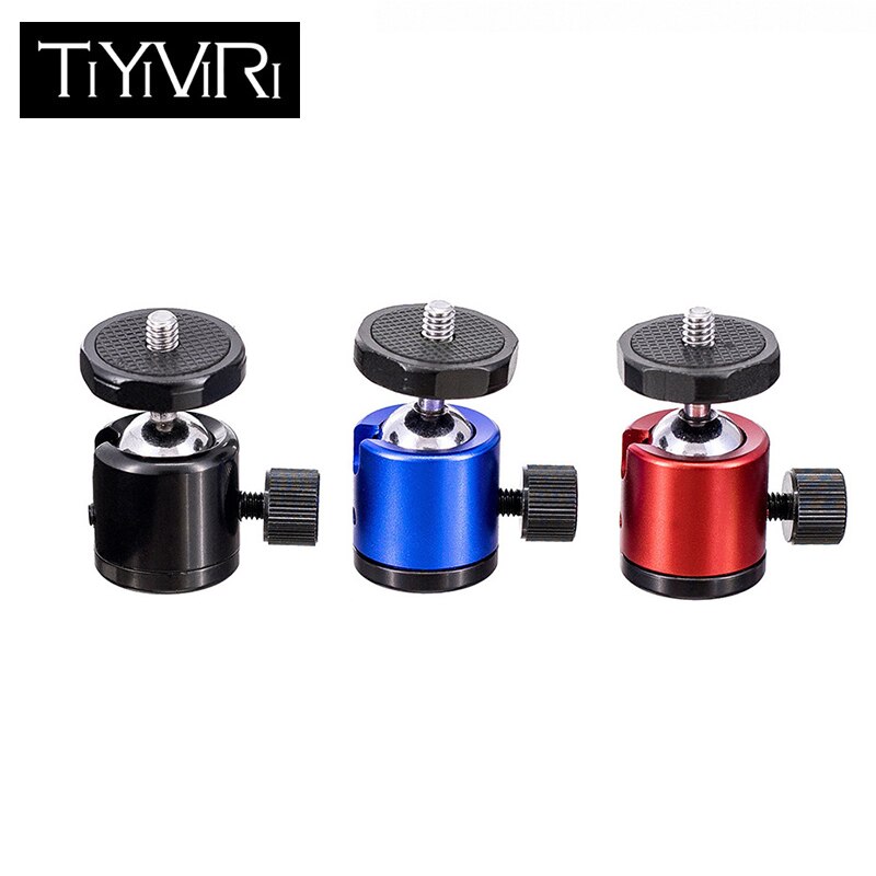 TiYiViRi Mini Ball Head Ballhead Tabletop 360 Degree Camera Tripod Stand Adapter1/4 Screw Mount for Nikon Sony Canon DSLR Camera