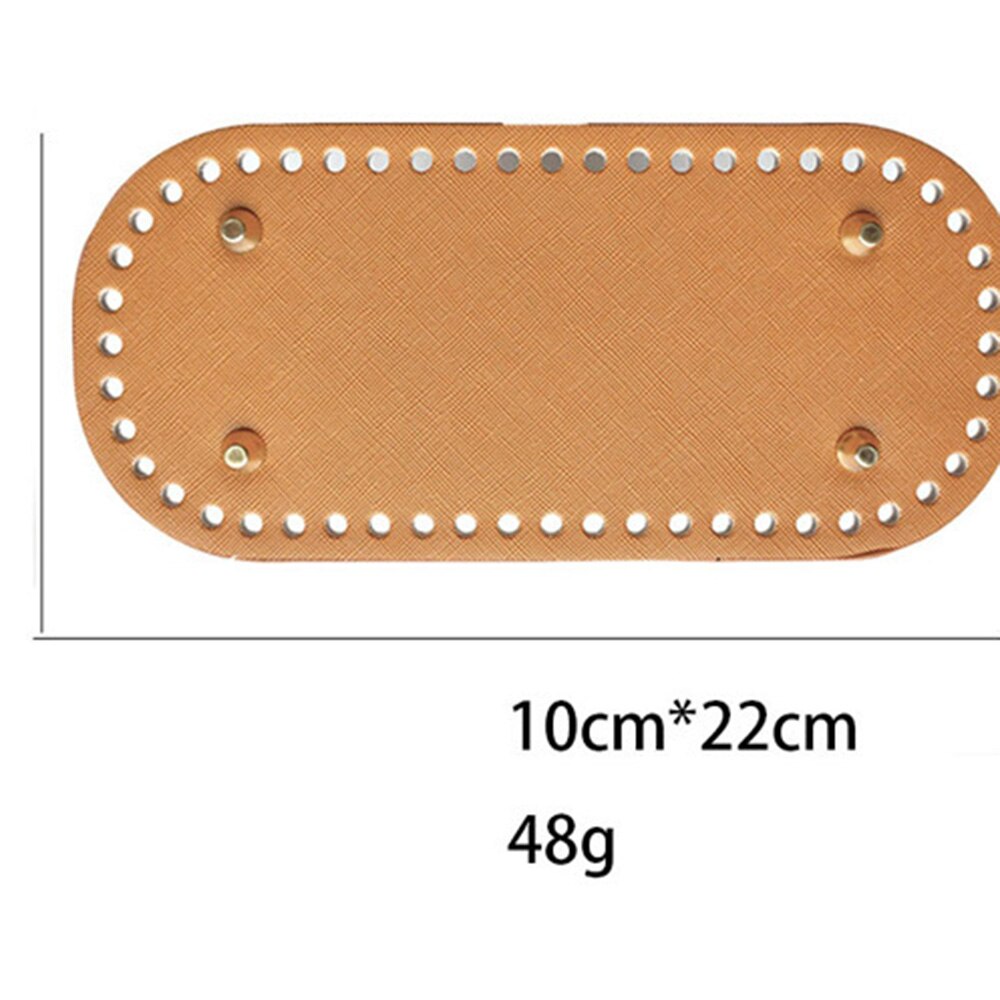 22*10cm oval fundo longo para saco de malha saco de couro do plutônio acessórios feitos à mão inferior com 52 furos diy crochê saco inferior