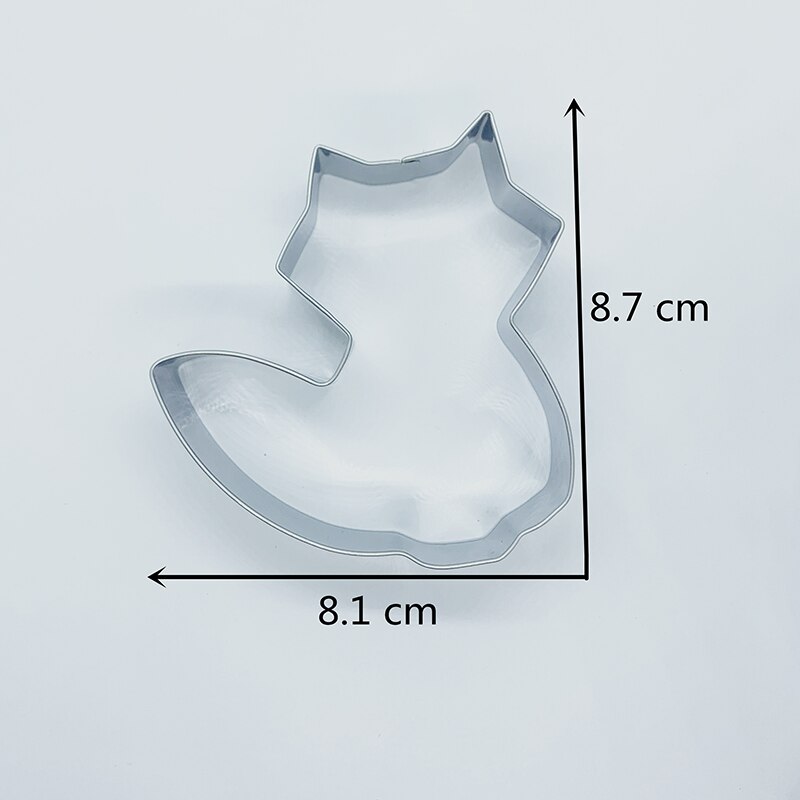 KENIAO Fox Cookie Cutter Woodland Animal Fondant / Bread / Sandwich / Biscuit Cutter for Kids - 8.1 x 8.7 cm - Stainless Steel