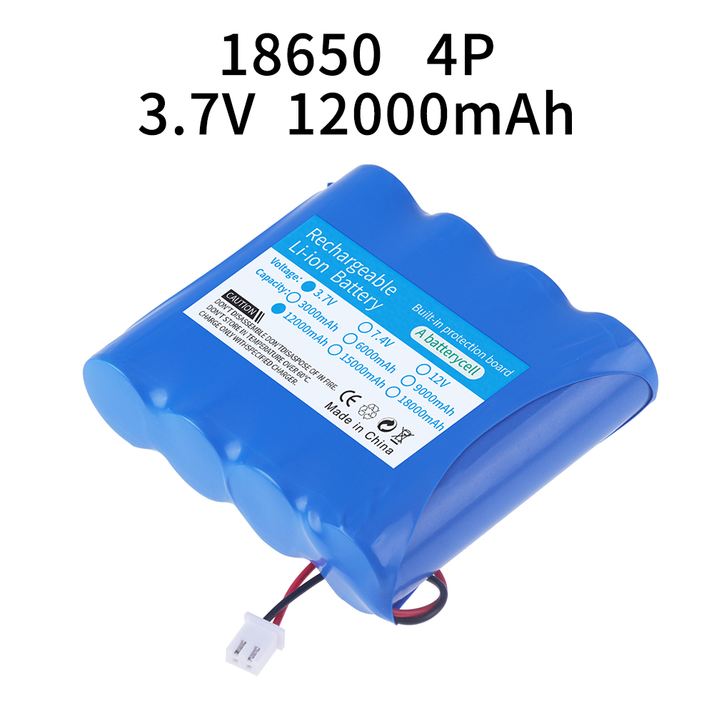 3,7 V 7,4 V 11,1 V 12V 18650 12000mAh con cables batería recargable de iones de litio con PCB para altavoz Bluetooth faros solares: Rosa