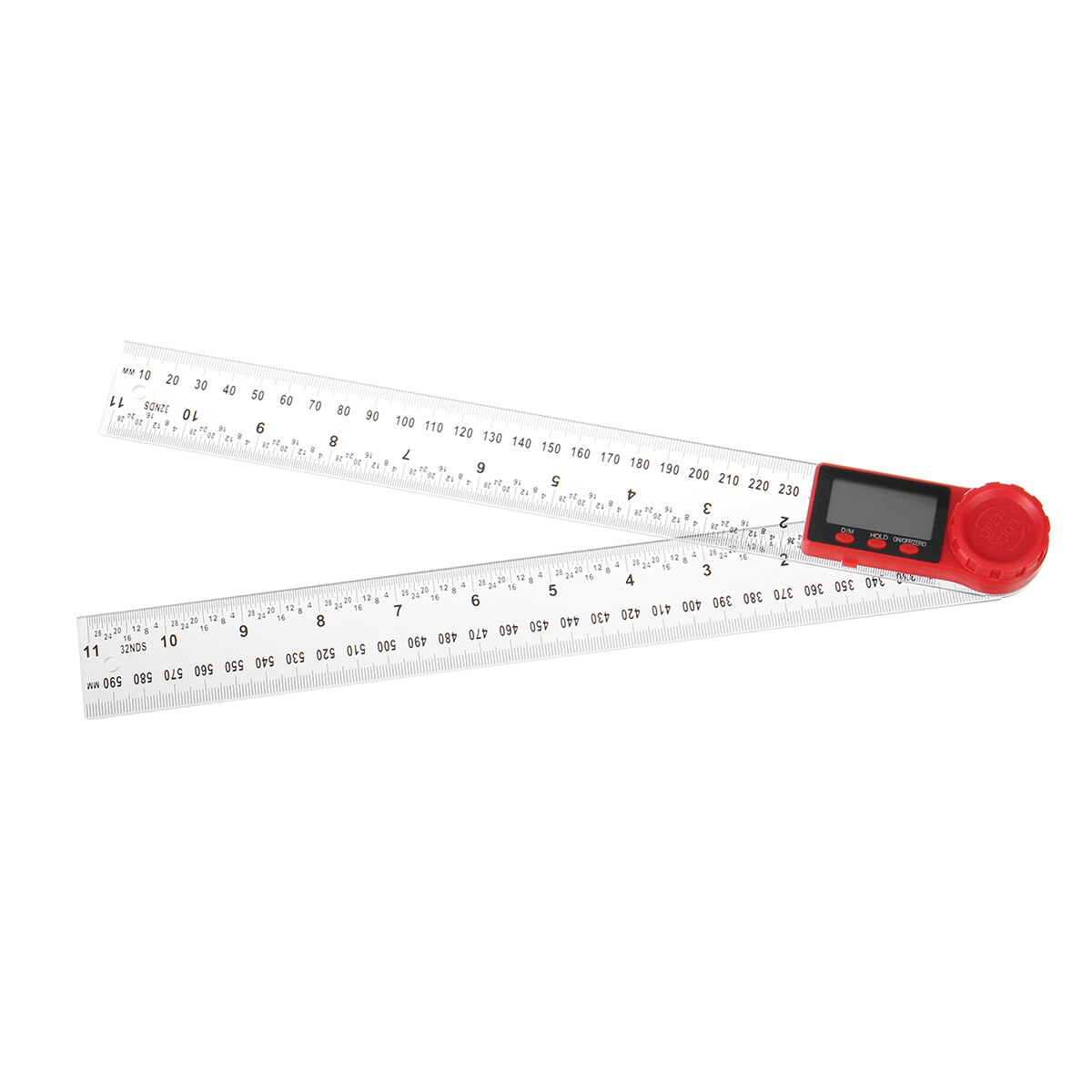 200mm /300 mm Digital Meter Angle Inclinometer 360° Angle Digital Measuring Ruler Electron Goniometer Protractor: Red