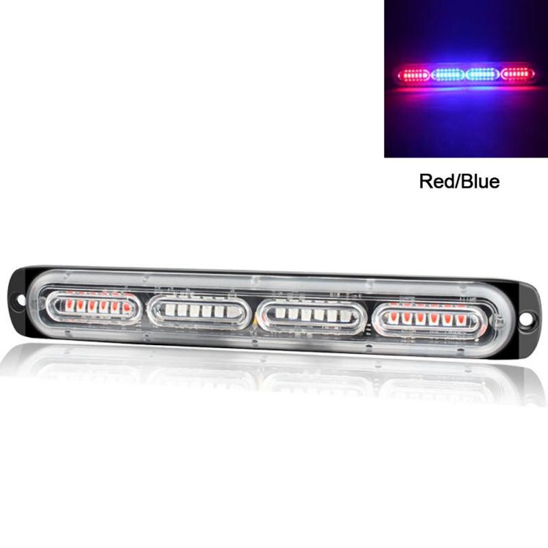 Voiture camion clignotant d'urgence tableau de bord stroboscopique voyant d'avertissement jour en cours d'exécution Flash Police lumières 24 barre de Led Modes clignotants 12V hors route: Red and Blue
