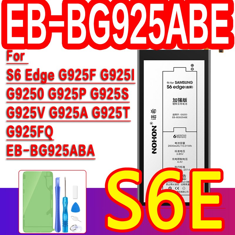 NOHON Battery For Samsung Galaxy S10 Plus S9 S8 S7 S6 Edge S5 S4 NFC S3 Replacement Bateria G920F G925F G928F G930F G935F G9750: S6 edge