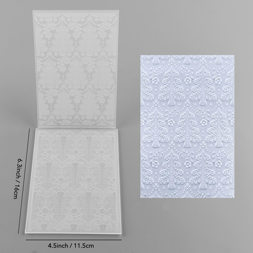 Carpeta de estampado 3D, globo, mariposa, flor, borde de hojas, plantilla de rejilla para decoración de álbum de recortes DIY, tarjeta de papel con textura adicional 2025: Verde militar