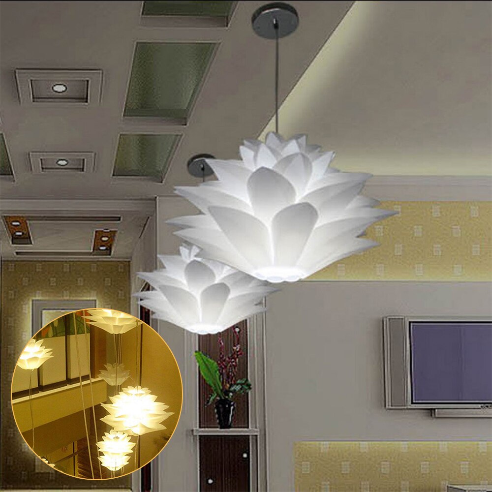 Lampe suspendue Puzzle E27, Kit d'abat-jour en forme de fleur de Lotus à monter soi-même, plafonnier ou lampadaire