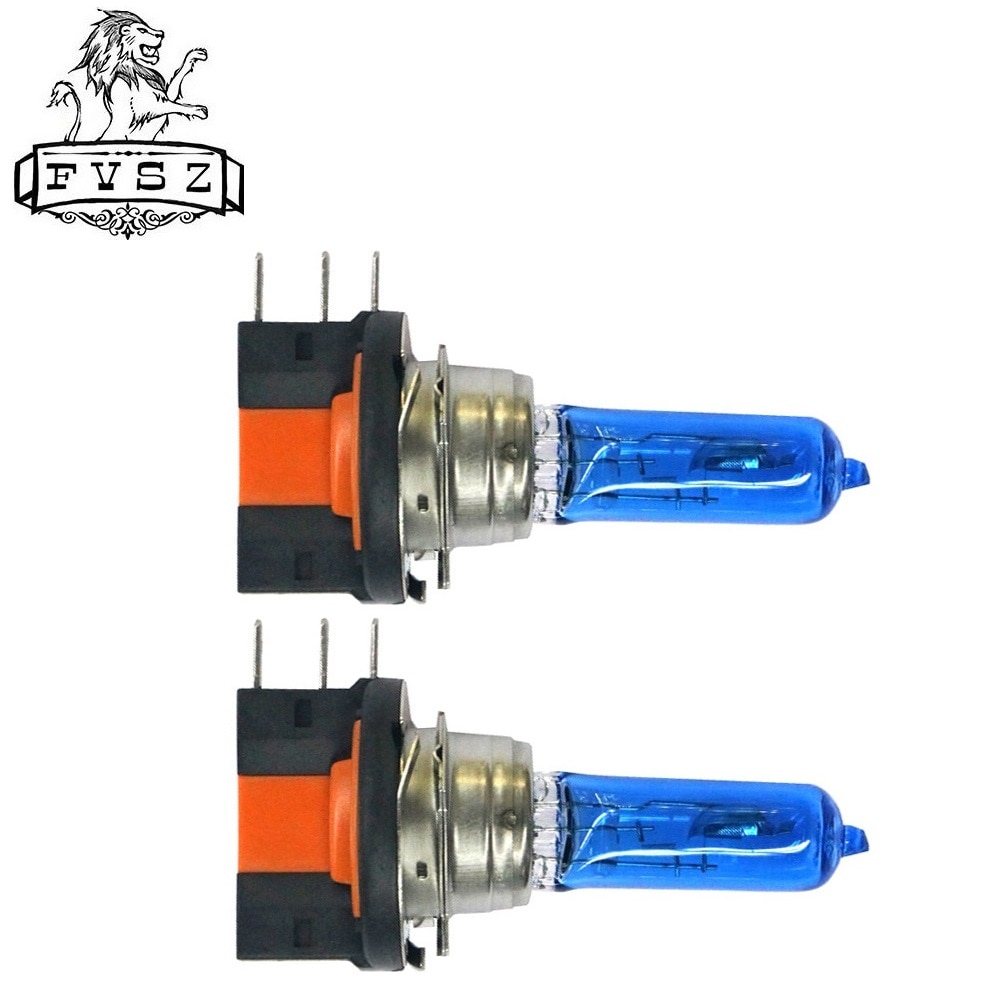 2Pcs H15 12V 15/55W Cars headlights halogen lamps Dark Blue Glass for golf Headlamp fog lamp high light bulb white