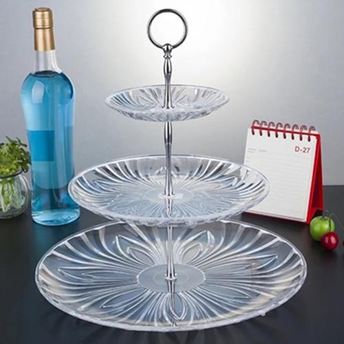3 Tier Ronde Cupcake Cake Plate Stand Handvat Montage Wedding Party Stand