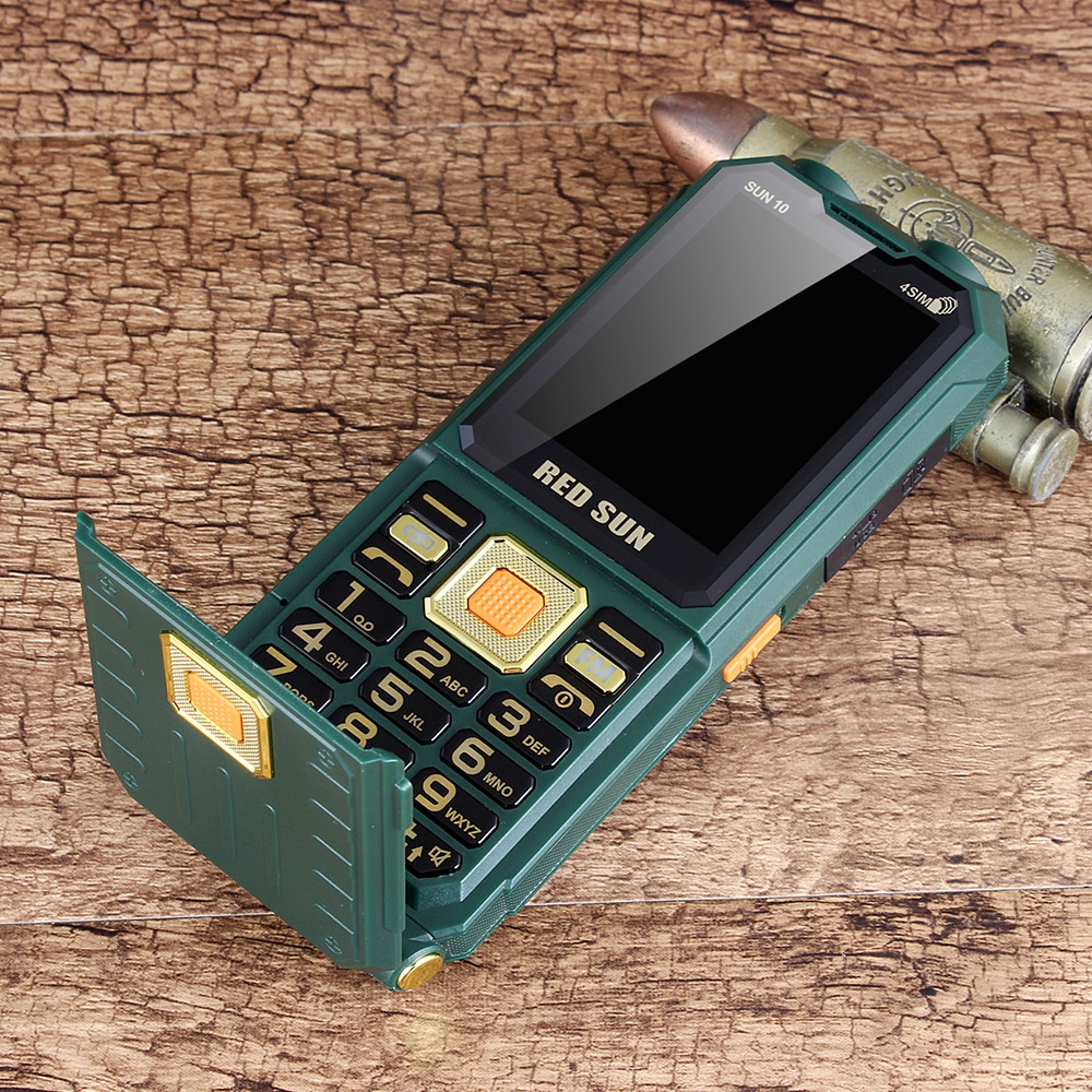 H10 oplaadpo-functie multimedia grote batterij zaklamp omkeren seniele vier kaart versterkte antenne mobiele telefoon