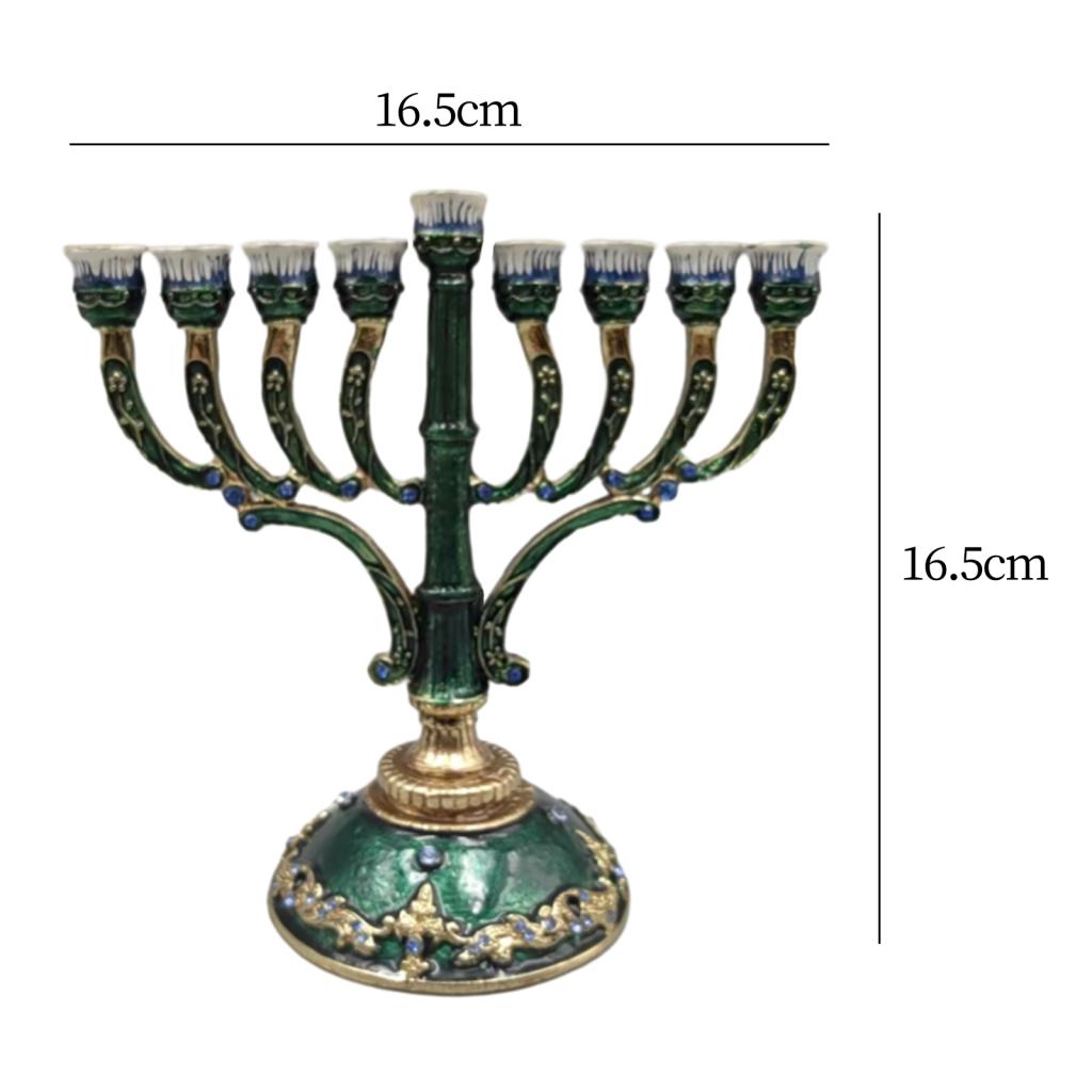 Metal Candleholder Candelabras 9 Branch Enamel Menorah Candlestick for Taper Candles: Yellow