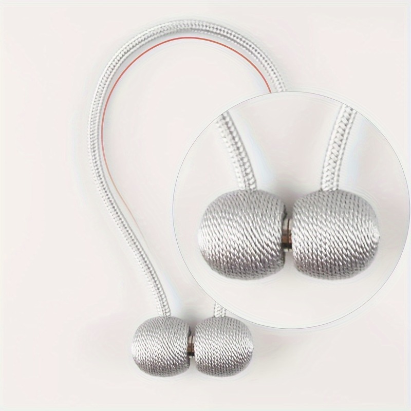 2pcs/pair Magnetic Curtain Tiebacks, Earphone Curtain Holdbacks, Bathroom Shower Curtain Accessories