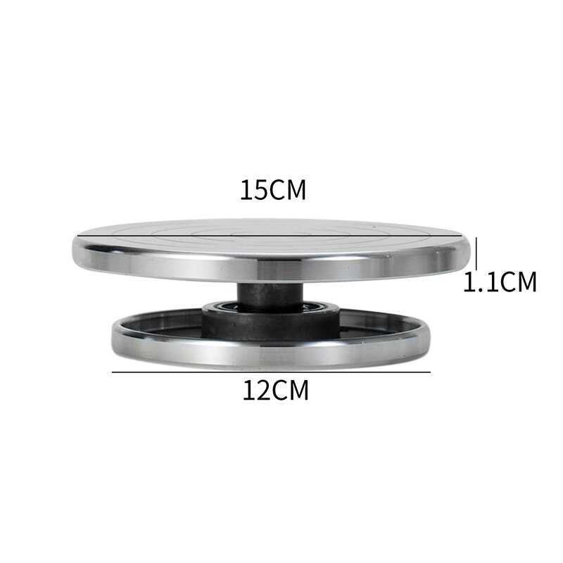 15/20/25/30cm Double Face Use Aluminum Alloy Turntable Ceramic Clay Sculpture Platform Pottery Wheel Lazy Susan Rotating Tools: 15 x 12 x 1.1cm