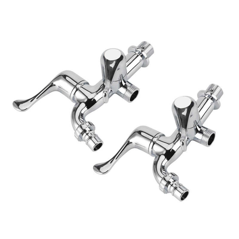 /2 Machine Kraan Wasbak Waterkraan Dubbele Uitloop Dubbele Schakelaar Bad Gereedschap